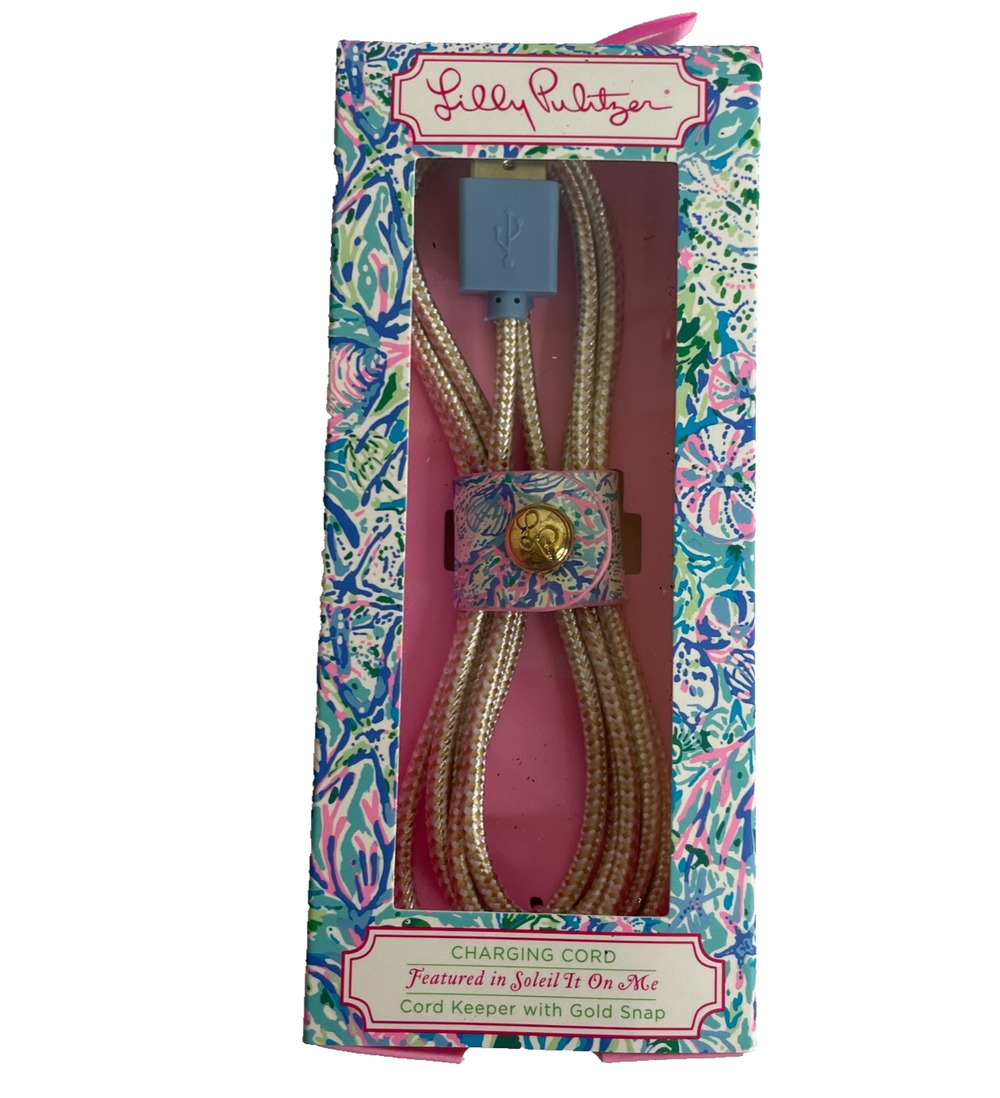 Lilly Pulitzer Phone Charging Cord 5’ Soliel It On Me 8 Pin To USB 2.0
